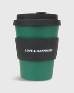 Load image into Gallery viewer, 12 oz. Reusable Coffee Cup Green/Black