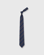 Load image into Gallery viewer, Irish Poplin Tie Navy/Chocolate/Sky Stripe