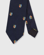Load image into Gallery viewer, Silk Repp Tie Navy/Blue/Gold Crest