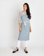 Load image into Gallery viewer, Apron Blue/Green Chamomile Liberty Fabric