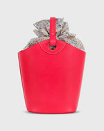 Load image into Gallery viewer, Bucket Tote Pouch in Red/Blue/Yellow Katie & Millie Liberty Fabric