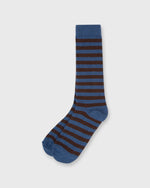 Load image into Gallery viewer, Rugby Stripe Socks in Slate/Brown