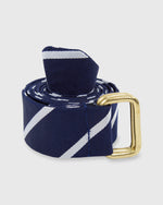 Load image into Gallery viewer, D-Ring Belt Navy Buckingham Stripe