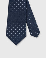 Load image into Gallery viewer, Irish Poplin Tie Navy/White Dot
