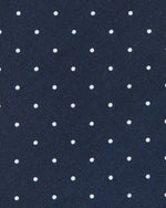 Load image into Gallery viewer, Irish Poplin Tie Navy/White Dot