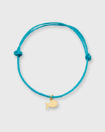 Load image into Gallery viewer, Fish Charm Bracelet in Gold/Seafoam Green Cord