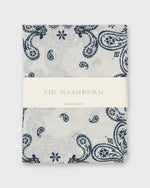 Load image into Gallery viewer, Bandana in White/Blue Paisley