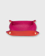 Load image into Gallery viewer, Two-Tone Soft Medium Square Tray in Fuchsia/Poppy Leather