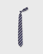 Load image into Gallery viewer, Silk Repp Tie in Navy/Sky/White Stripe