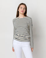 Load image into Gallery viewer, Modern Meridien Tee in Ecru/Marine Stripe
