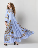 Load image into Gallery viewer, Magnifico Dress in Light Blue Olympus Placée Silk Twill
