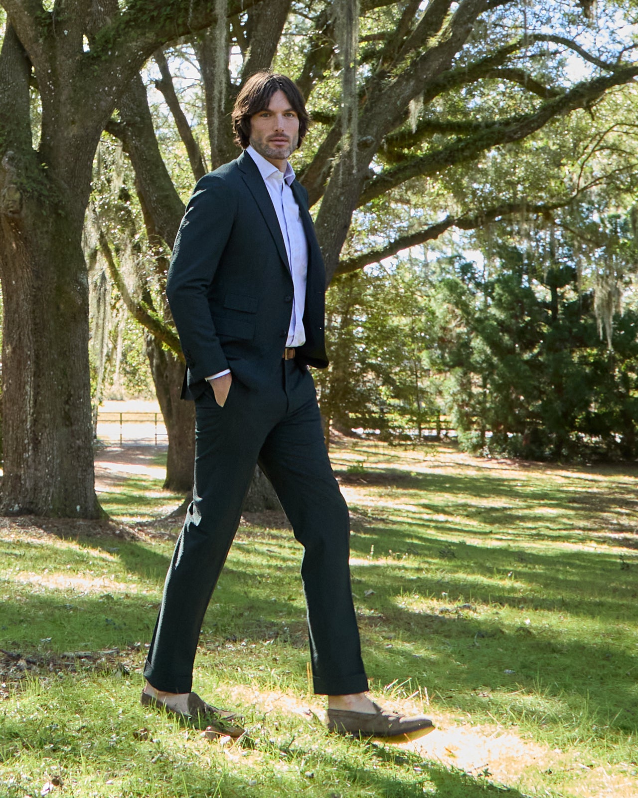 Kincaid No. 3 Suit in Dark Forest Seersucker