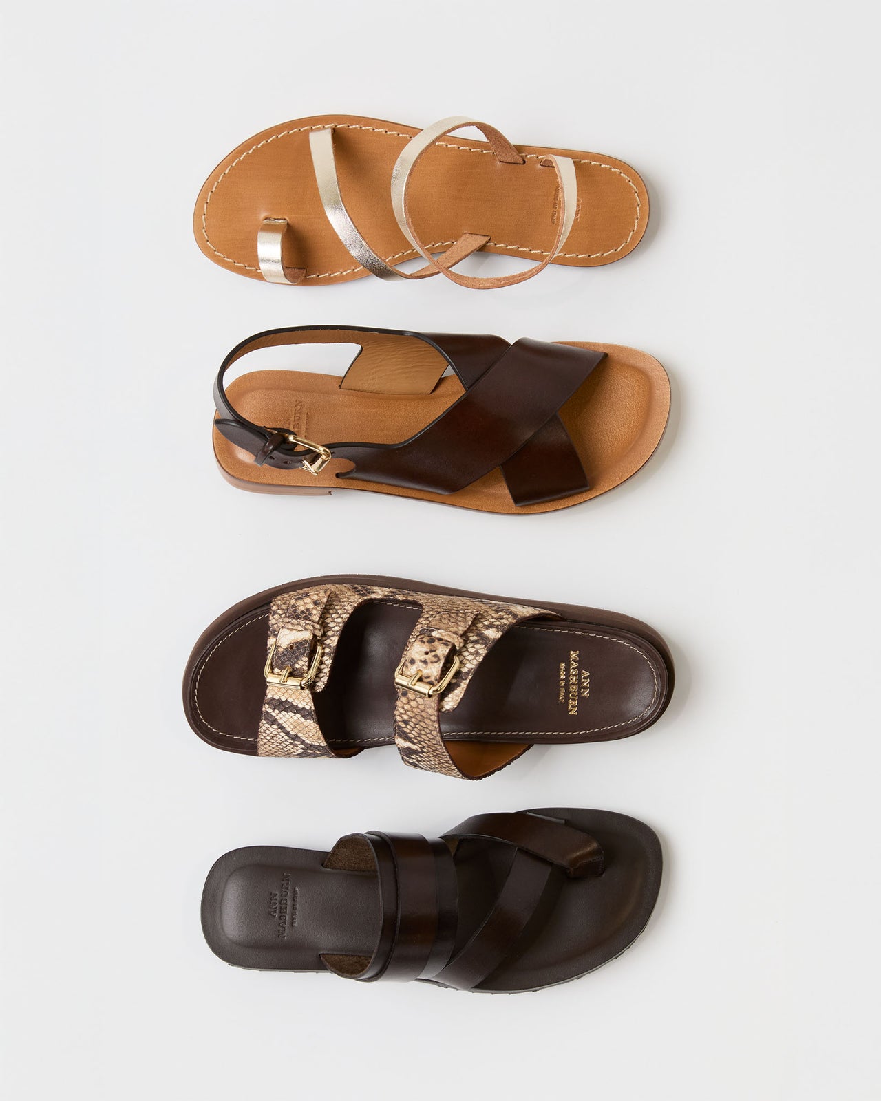 Adele Slide in Chocolate Leather