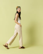 Load image into Gallery viewer, Frankie Cropped Pant in Sand Stretch Twill
