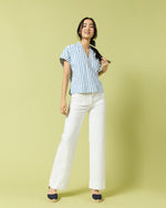 Load image into Gallery viewer, Coco Patch Pocket Jean in White Stretch Denim
