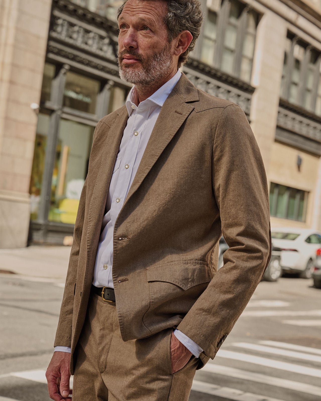 Western Work Shirt in White Poplin