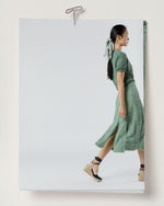 Load image into Gallery viewer, Short-Sleeved Rosie V-Neck Cardigan in Green Linen
