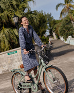 Load image into Gallery viewer, Sienna Dress in Marine French Country Floral Poplin
