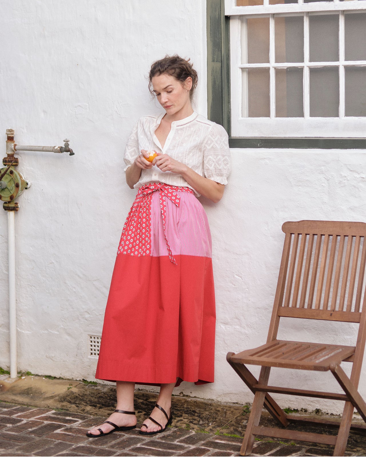 Leonie Blouse in White Embroidered Eyelet