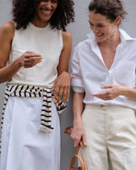 Load image into Gallery viewer, Franny Rugby Polo in Ivory/Navy Heavy Jersey

