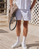 Load image into Gallery viewer, Tennis Short in White/White AP Twill
