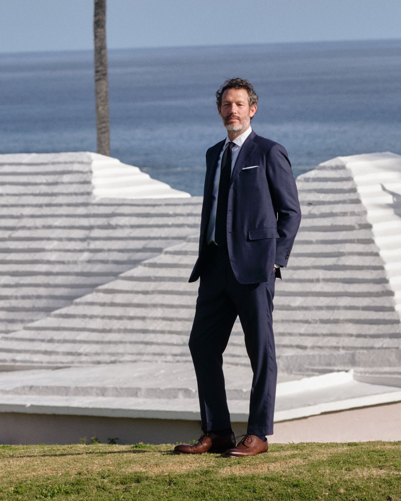 Silk Fino Grenadine Tie in Dark Navy