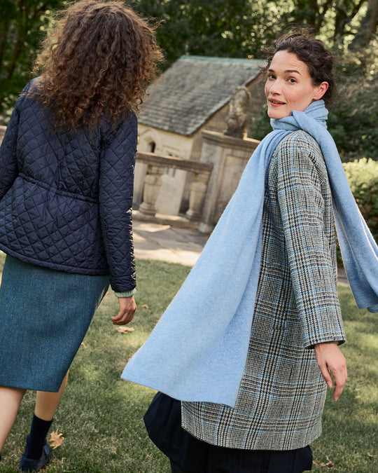 Off-Gauge Sweater Scarf in Heather Sky Cashmere