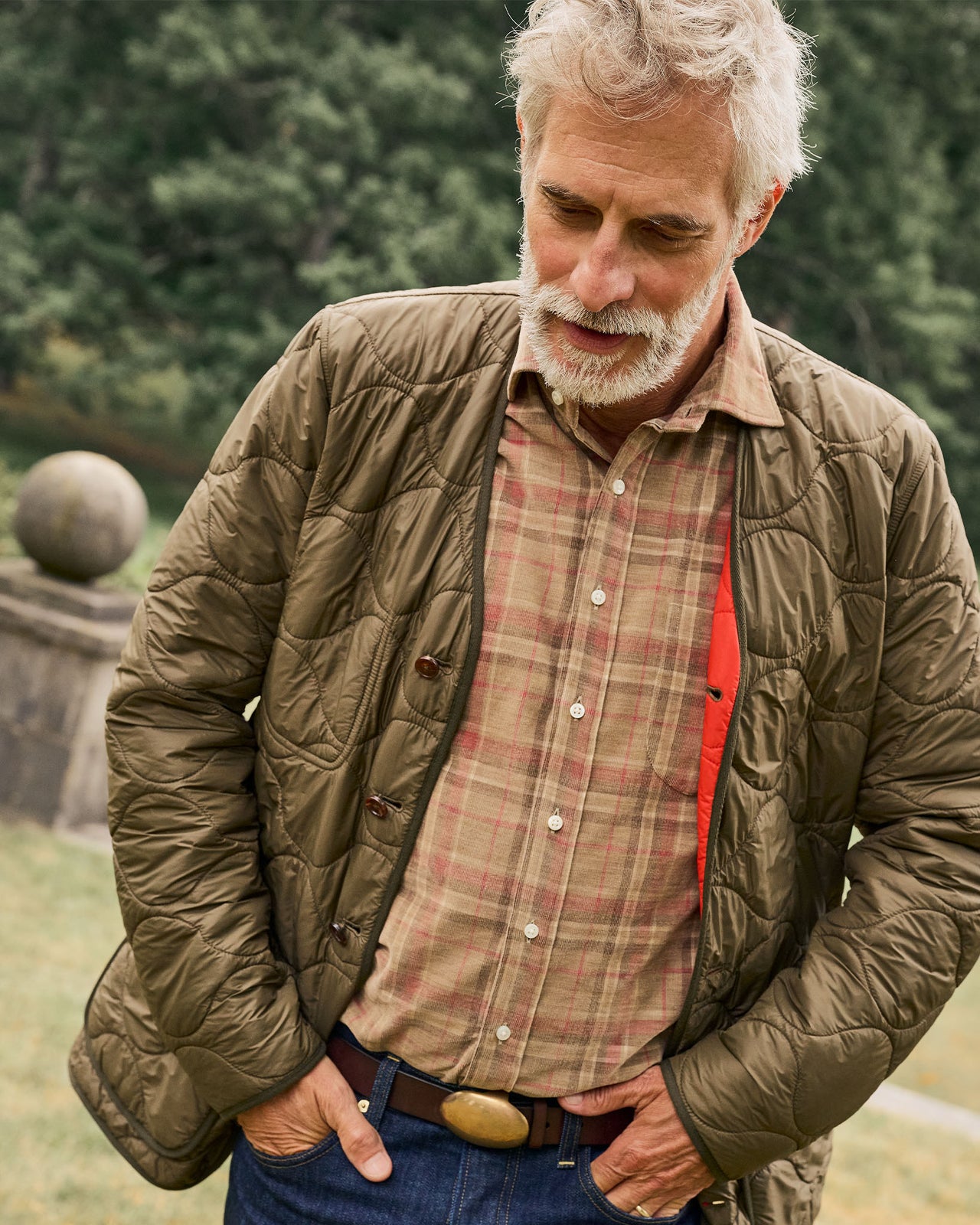 Reversible F-52 Jacket in Olive/Spice Nylon