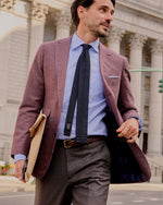 Load image into Gallery viewer, Virgil No. 3 Jacket in Orchid/Bordeaux Houndstooth Hopsack
