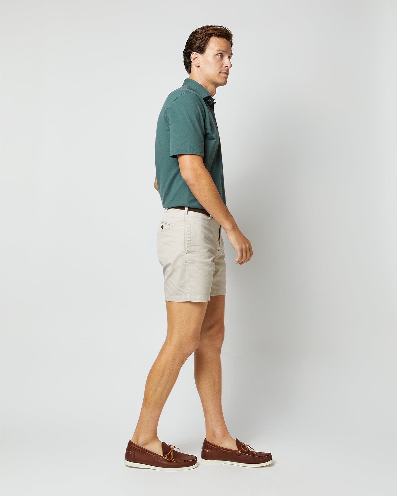 Garment-Dyed Short in Stone AP Twill