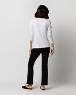 Load image into Gallery viewer, Long-Sleeved Boatneck Tee in White Pima Cotton

