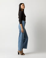 Load image into Gallery viewer, Long-Sleeved Boatneck Tee in Black Pima Cotton
