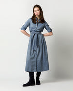 Load image into Gallery viewer, Classic Shirtwaist Dress in Indigo Cotolino Chambray
