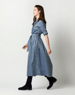 Load image into Gallery viewer, Classic Shirtwaist Dress in Indigo Cotolino Chambray

