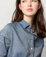 Load image into Gallery viewer, Classic Shirtwaist Dress in Indigo Cotolino Chambray
