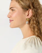 Load image into Gallery viewer, Coin Reflection Earrings in Gold/Pearl
