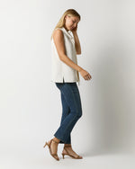 Load image into Gallery viewer, Sleeveless Tie-Neck Blouse in Ivory Silk Crepe de Chine
