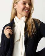 Load image into Gallery viewer, Sleeveless Tie-Neck Blouse in Ivory Silk Crepe de Chine

