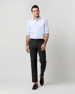 Load image into Gallery viewer, Spread Collar Dress Shirt in Sky Small Bengal Stripe Poplin
