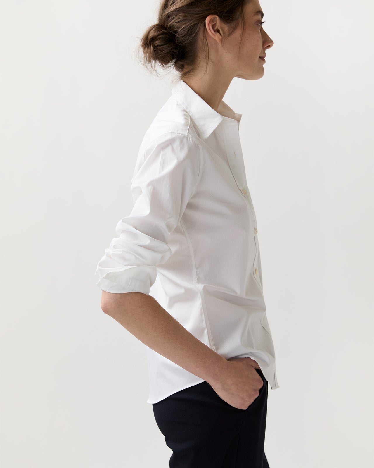 Icon Shirt in White Poplin
