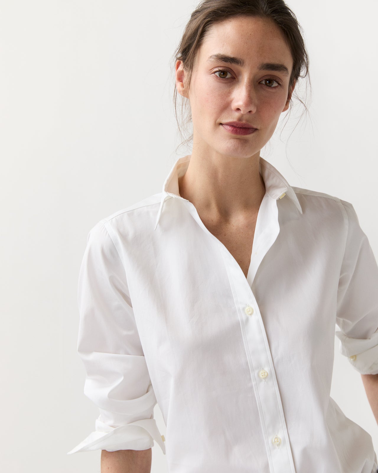 Icon Shirt in White Poplin