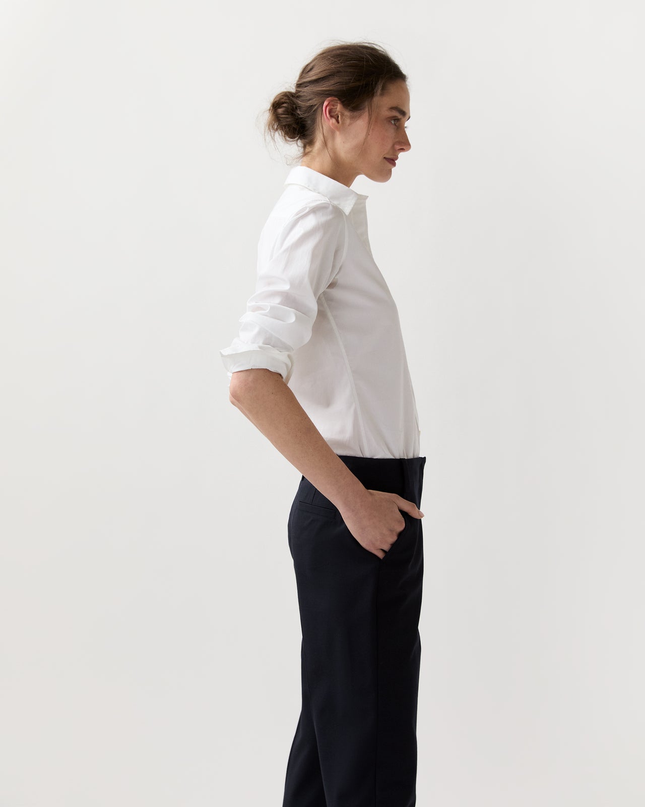 Icon Shirt in White Poplin