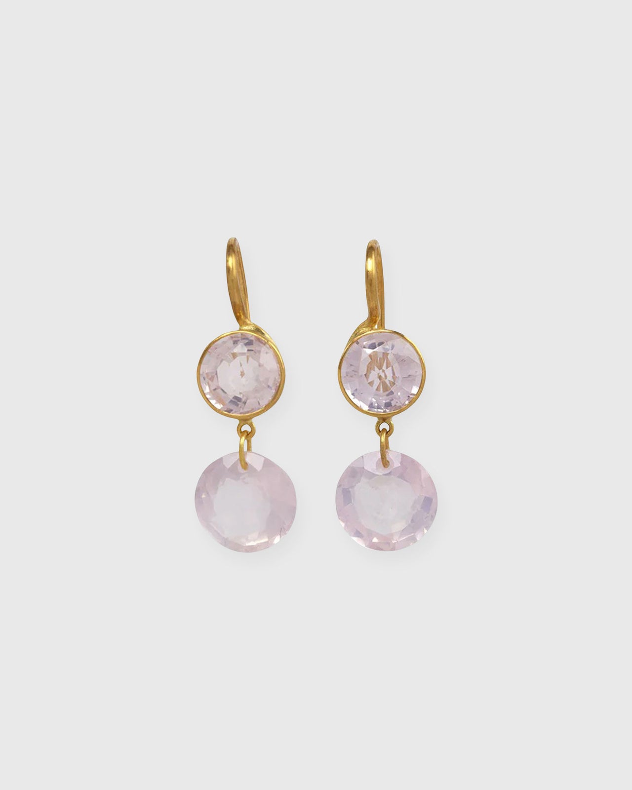 Small Incandescence Earrings in Rose Quartz