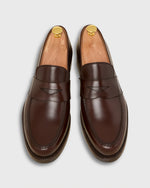 Load image into Gallery viewer, Italian Penny Loafer in Dark Brown Calfskin
