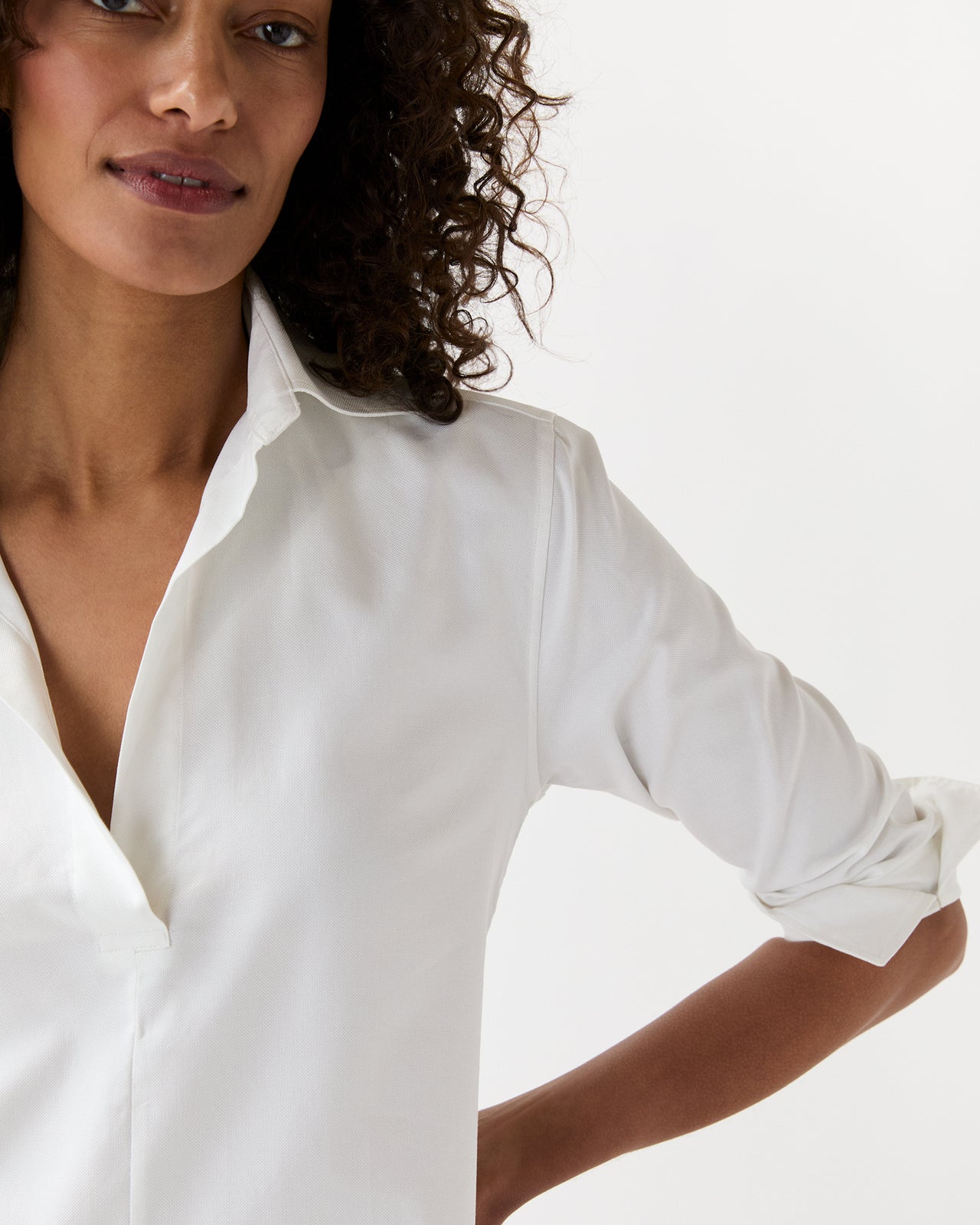 Designer Tunic in White Roxford