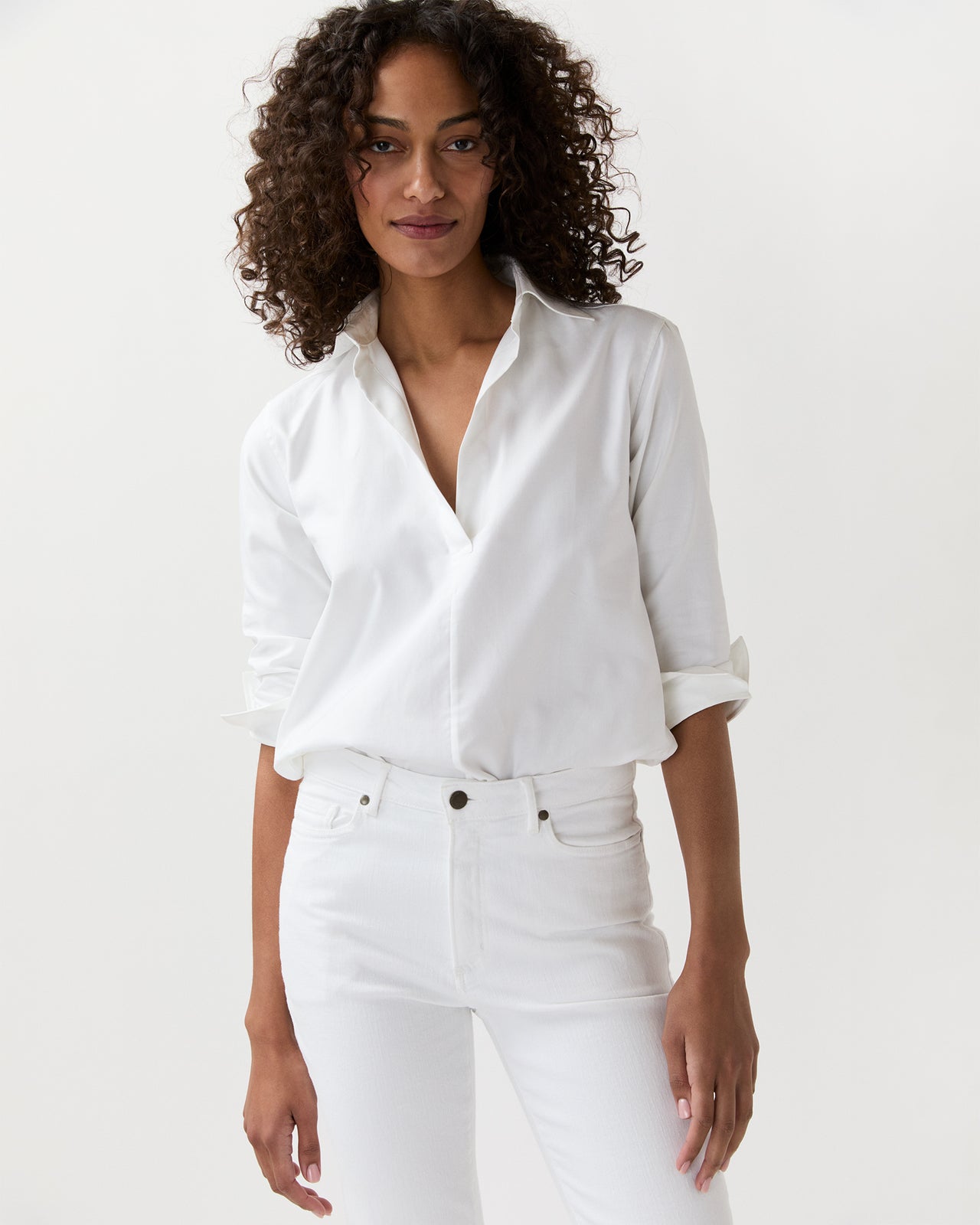 Designer Tunic in White Roxford