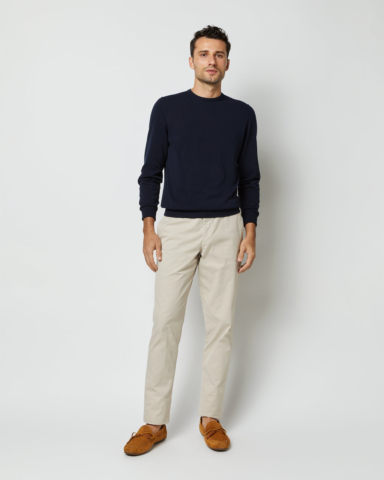 Crewneck Sweater in Navy Cotton