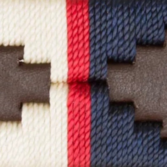 Bone/Navy/Green/Red Chocolate Leather