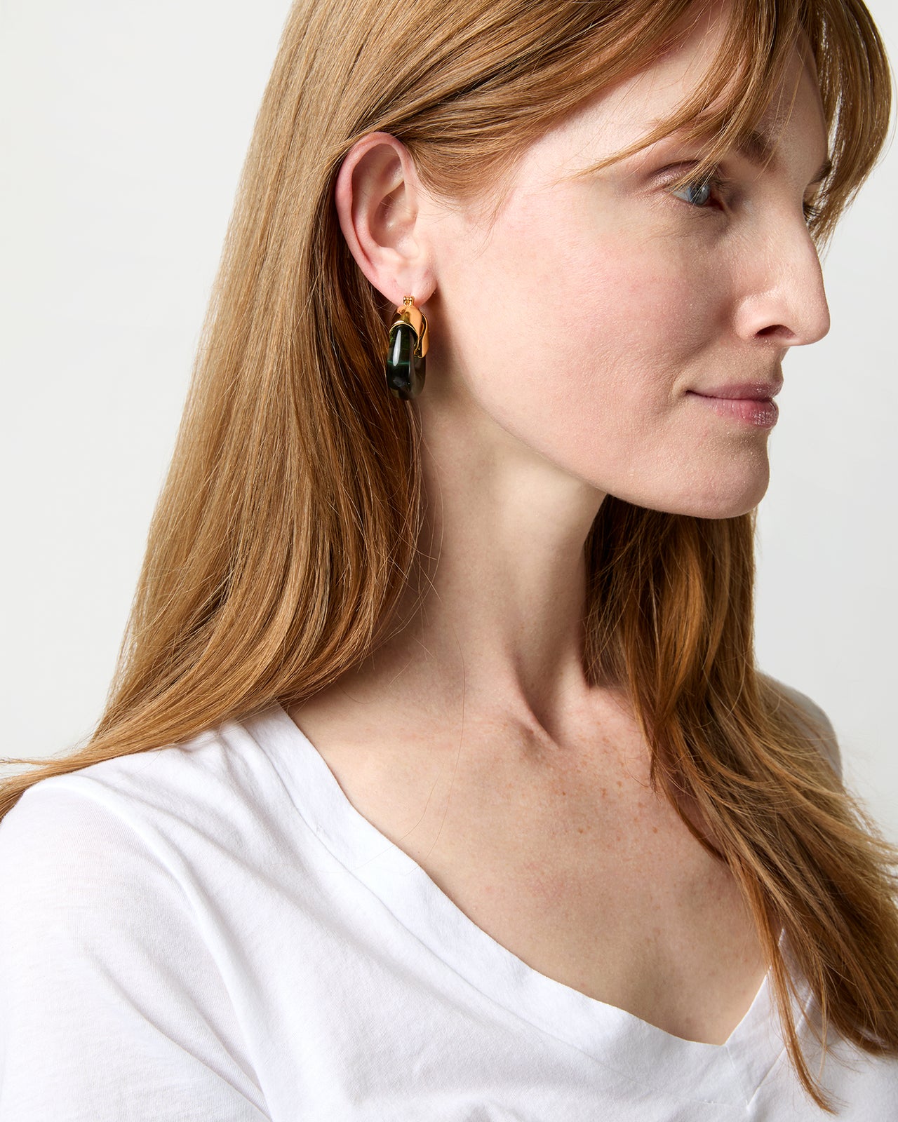 Organic Hoop Earrings in Forest