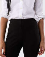 Load image into Gallery viewer, Faye Flare Cropped Pant in Black Ponte Knit
